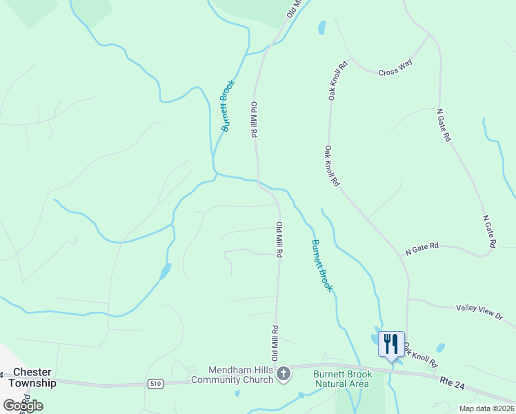 map of restaurants, bars, coffee shops, grocery stores, and more near 42 Old Mill Road in Chester