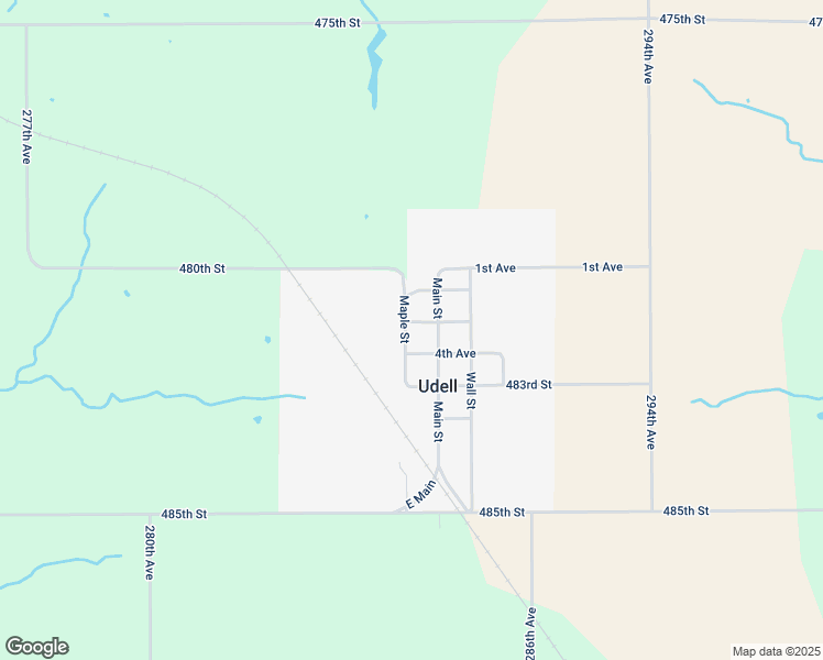 map of restaurants, bars, coffee shops, grocery stores, and more near 302 Maple Street in Udell
