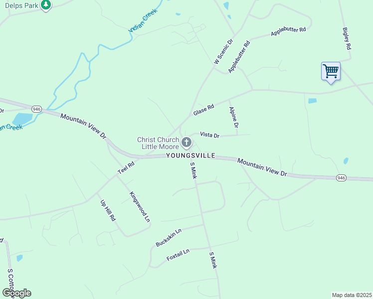 map of restaurants, bars, coffee shops, grocery stores, and more near 913 South Mink in Danielsville