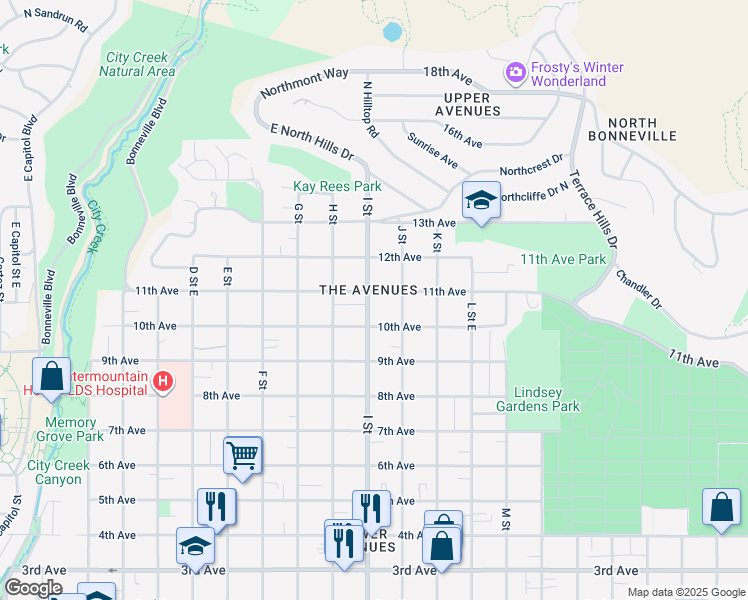 map of restaurants, bars, coffee shops, grocery stores, and more near in Salt Lake City