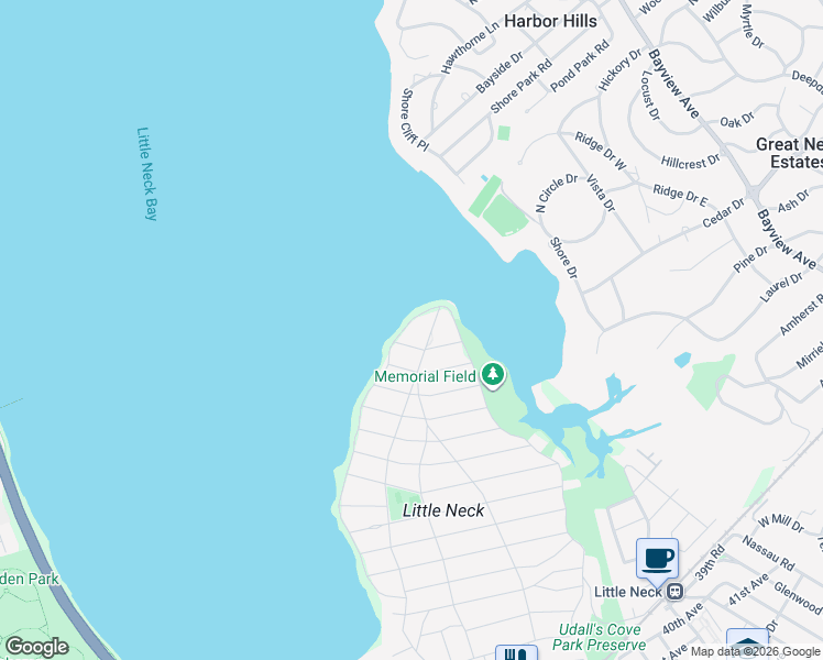 map of restaurants, bars, coffee shops, grocery stores, and more near 11-08 Shore Road in Queens