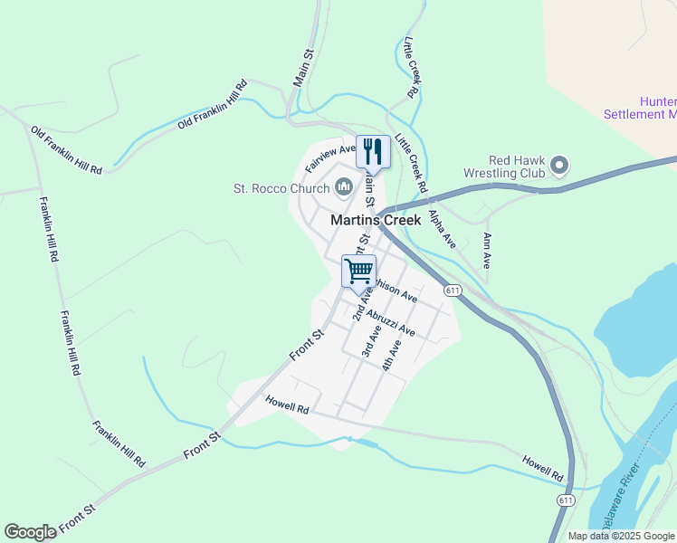 map of restaurants, bars, coffee shops, grocery stores, and more near 6560 Fairview Avenue in Easton