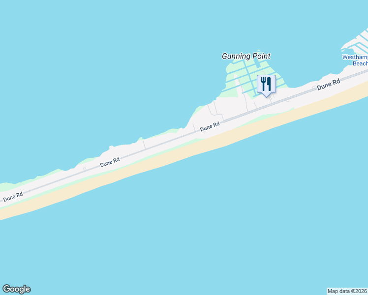 map of restaurants, bars, coffee shops, grocery stores, and more near 607 Dune Road in Westhampton Beach