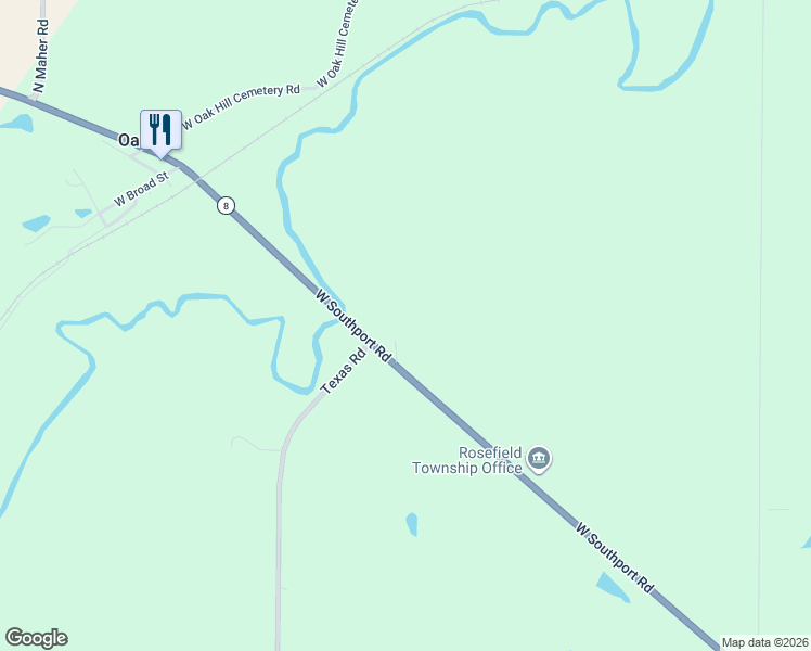 map of restaurants, bars, coffee shops, grocery stores, and more near 16603 West Southport Road in Brimfield