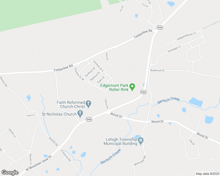 map of restaurants, bars, coffee shops, grocery stores, and more near 6 Zimmer Drive West in Walnutport