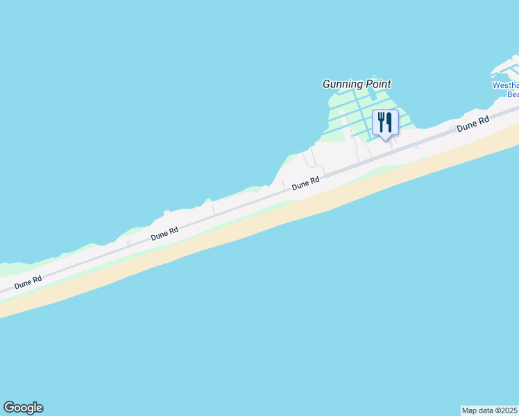 map of restaurants, bars, coffee shops, grocery stores, and more near 611 Dune Road in Westhampton Beach