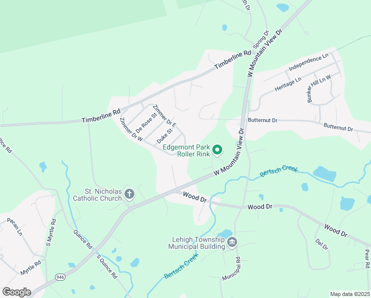 map of restaurants, bars, coffee shops, grocery stores, and more near 138 Princess Street in Walnutport