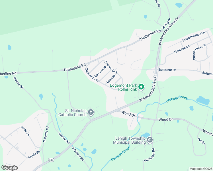 map of restaurants, bars, coffee shops, grocery stores, and more near 153 Duke Street in Walnutport
