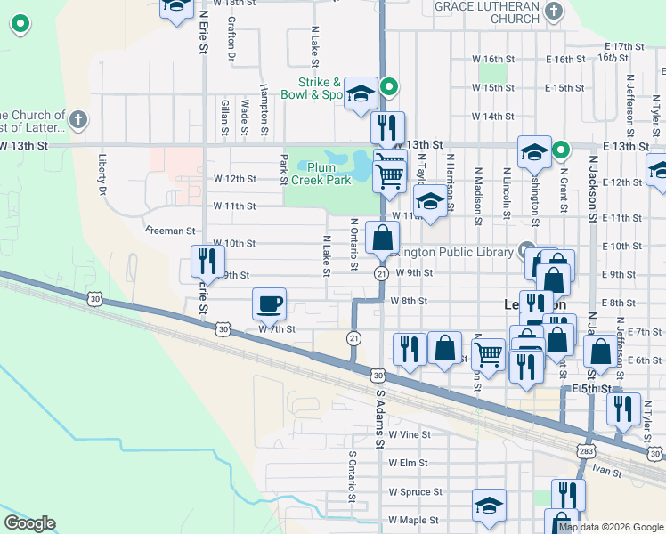 map of restaurants, bars, coffee shops, grocery stores, and more near 811 West 9th Street in Lexington