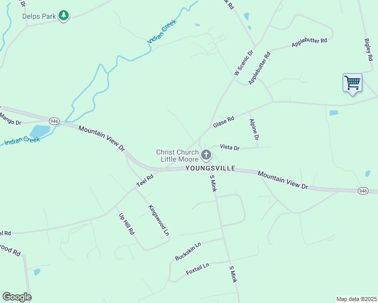 map of restaurants, bars, coffee shops, grocery stores, and more near 3307 West Scenic Drive in Danielsville