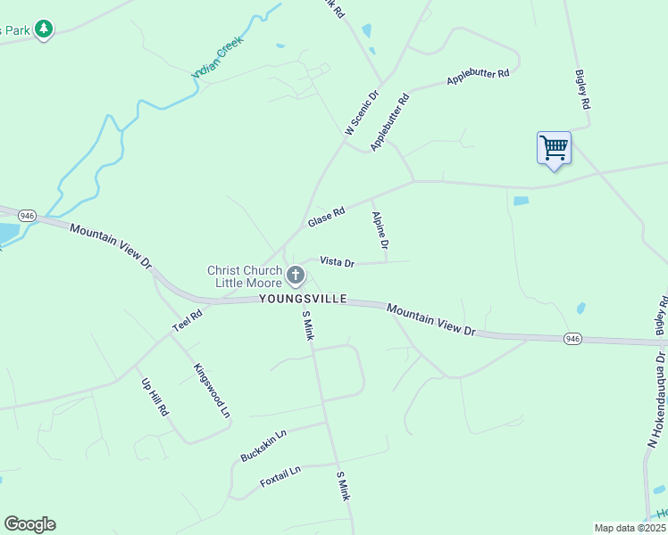 map of restaurants, bars, coffee shops, grocery stores, and more near 3263 Vista Drive in Danielsville