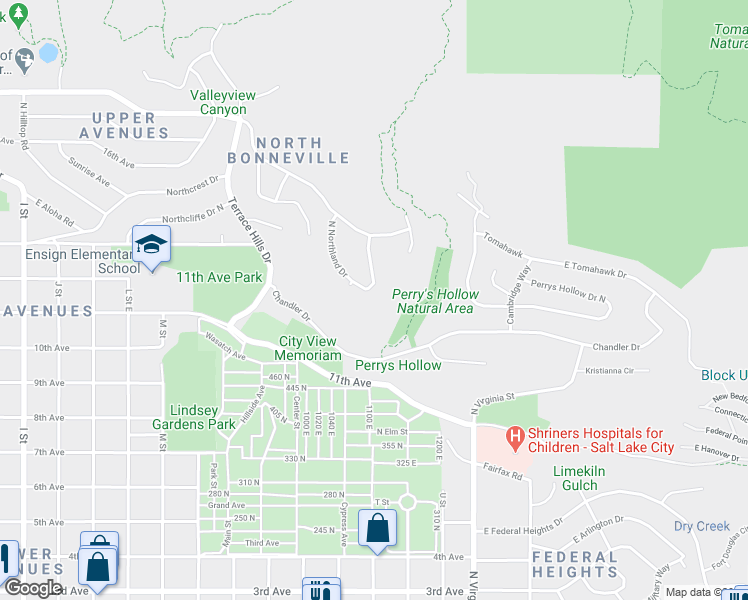 map of restaurants, bars, coffee shops, grocery stores, and more near 662 Saddle Hill Road in Salt Lake City