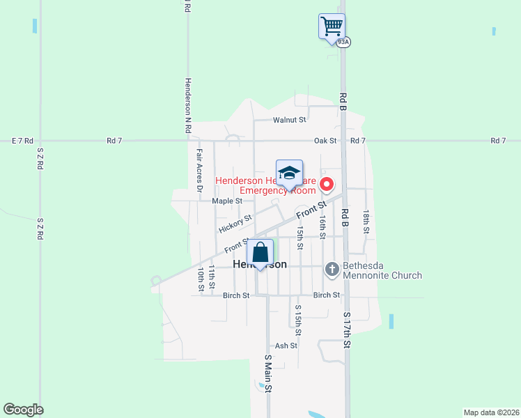 map of restaurants, bars, coffee shops, grocery stores, and more near 1140 North Main Street in Henderson