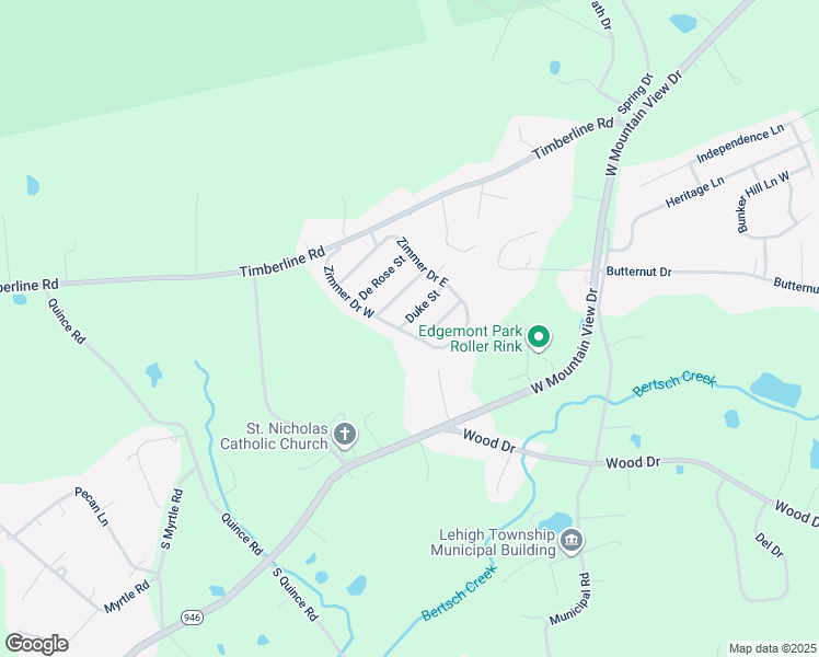 map of restaurants, bars, coffee shops, grocery stores, and more near 158 Duke Street in Walnutport