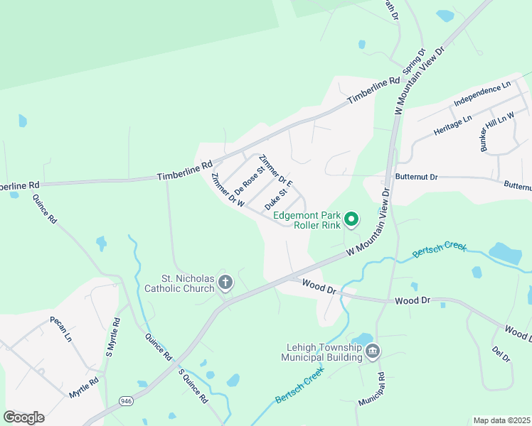 map of restaurants, bars, coffee shops, grocery stores, and more near 153 Duke Street in Walnutport