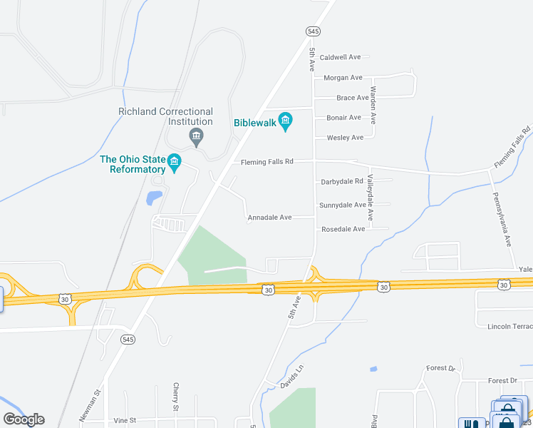 map of restaurants, bars, coffee shops, grocery stores, and more near 473 Annadale Avenue in Mansfield