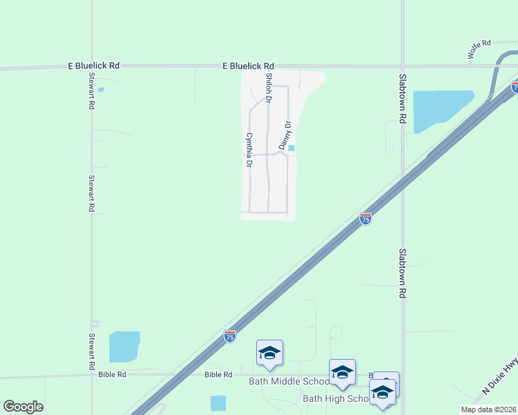 map of restaurants, bars, coffee shops, grocery stores, and more near 2448 Greendale Street in Lima