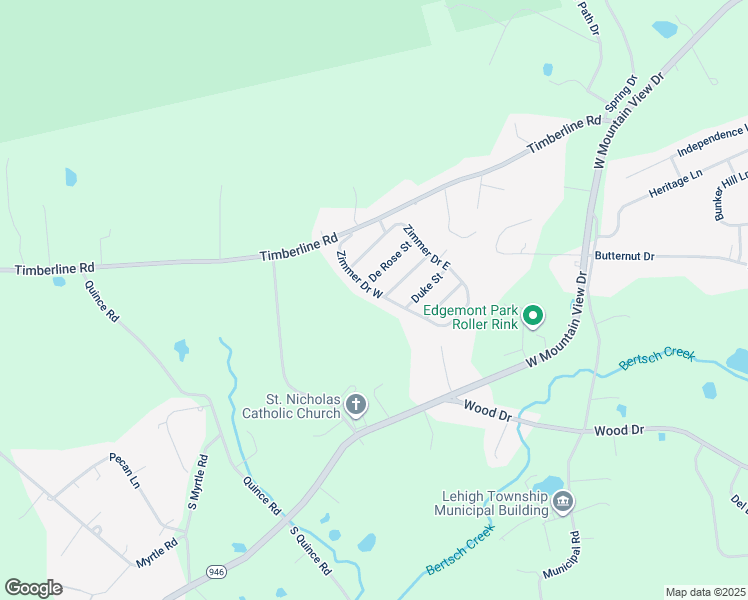 map of restaurants, bars, coffee shops, grocery stores, and more near 103 Zimmer Drive West in Walnutport