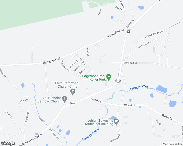 map of restaurants, bars, coffee shops, grocery stores, and more near 11 Zimmer Drive West in Walnutport
