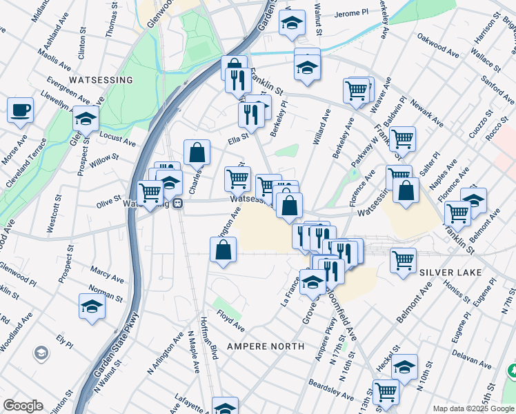 map of restaurants, bars, coffee shops, grocery stores, and more near 200 Bloomfield Ave in Bloomfield