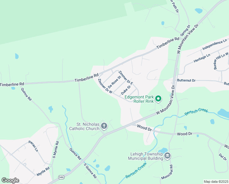 map of restaurants, bars, coffee shops, grocery stores, and more near 93 Nashua Street in Walnutport