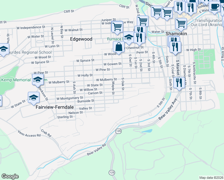 map of restaurants, bars, coffee shops, grocery stores, and more near 901-999 West State Street in Fairview-Ferndale