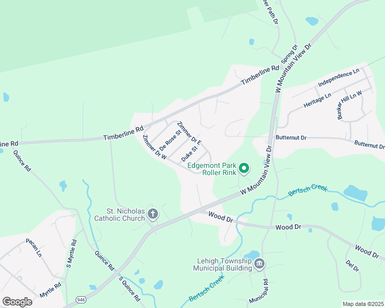 map of restaurants, bars, coffee shops, grocery stores, and more near 158 Duke Street in Walnutport