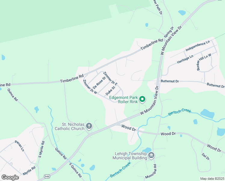map of restaurants, bars, coffee shops, grocery stores, and more near 156 Duke Street in Walnutport