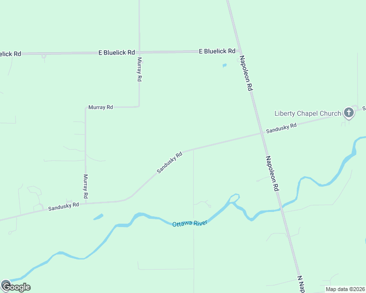 map of restaurants, bars, coffee shops, grocery stores, and more near 6875 Sandusky Road in Lima