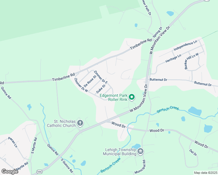 map of restaurants, bars, coffee shops, grocery stores, and more near 165 Windsor Street in Walnutport