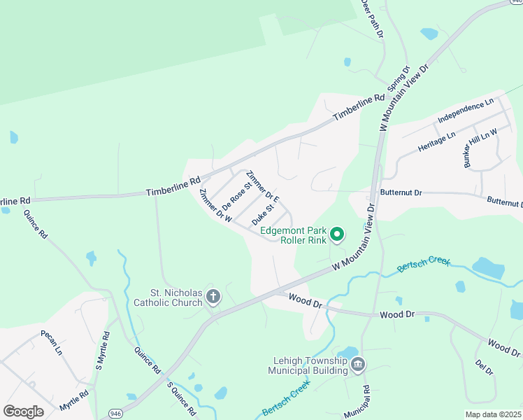 map of restaurants, bars, coffee shops, grocery stores, and more near 156 Duke Street in Walnutport