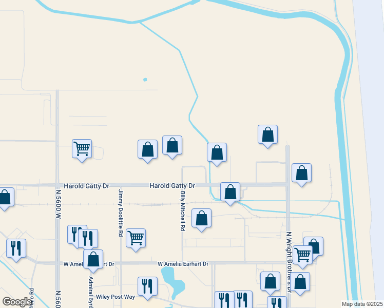 map of restaurants, bars, coffee shops, grocery stores, and more near 640 Billy Mitchell Road in Salt Lake City