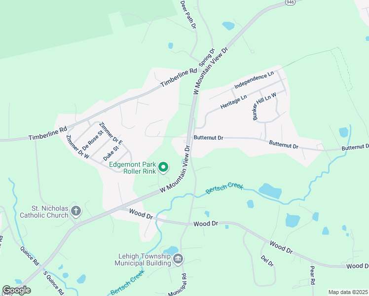 map of restaurants, bars, coffee shops, grocery stores, and more near 4276 West Mountain View Drive in Walnutport