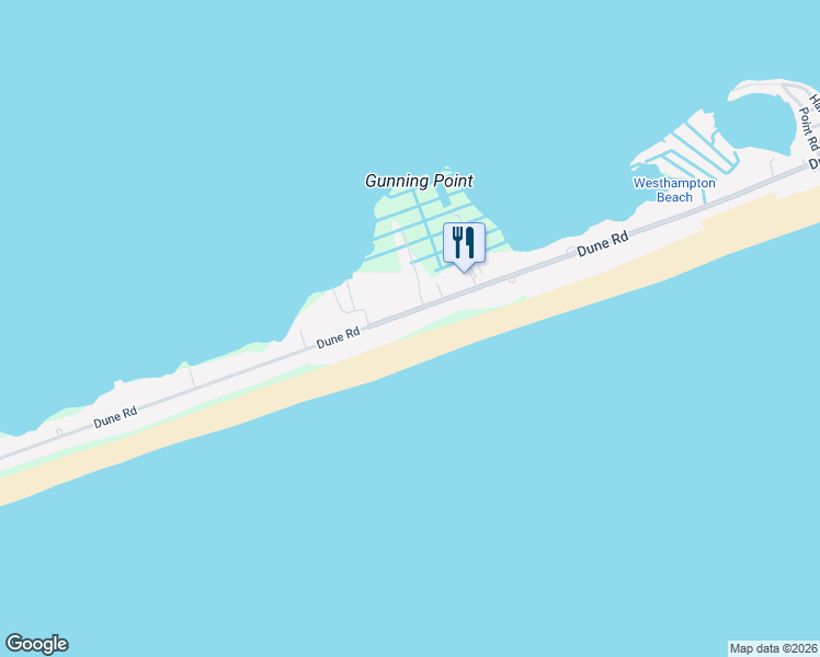 map of restaurants, bars, coffee shops, grocery stores, and more near 575 Dune Road in Westhampton Beach