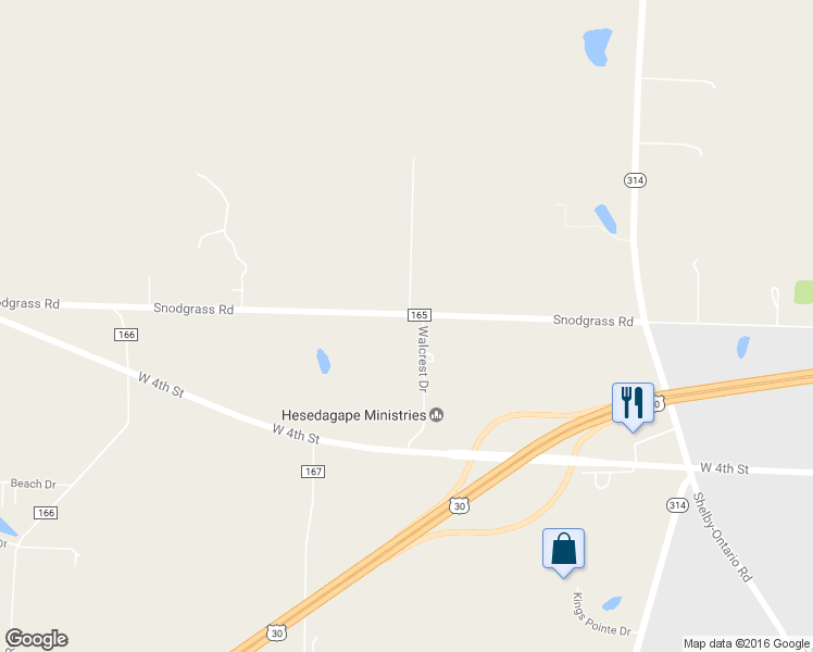 map of restaurants, bars, coffee shops, grocery stores, and more near 4115 Snodgrass Road in Mansfield