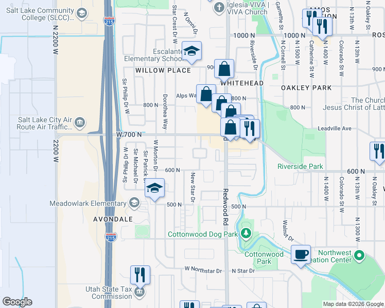 map of restaurants, bars, coffee shops, grocery stores, and more near 1932 Sir James Drive in Salt Lake City
