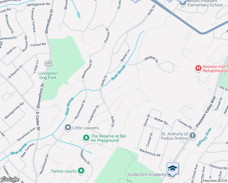 map of restaurants, bars, coffee shops, grocery stores, and more near 20 Donlavage Way in West Orange