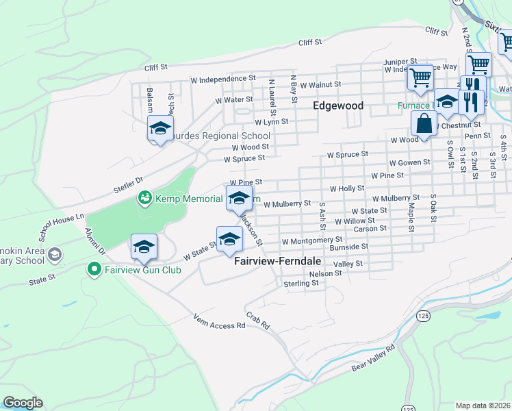 map of restaurants, bars, coffee shops, grocery stores, and more near 1698 W Mulberry St in Fairview-Ferndale