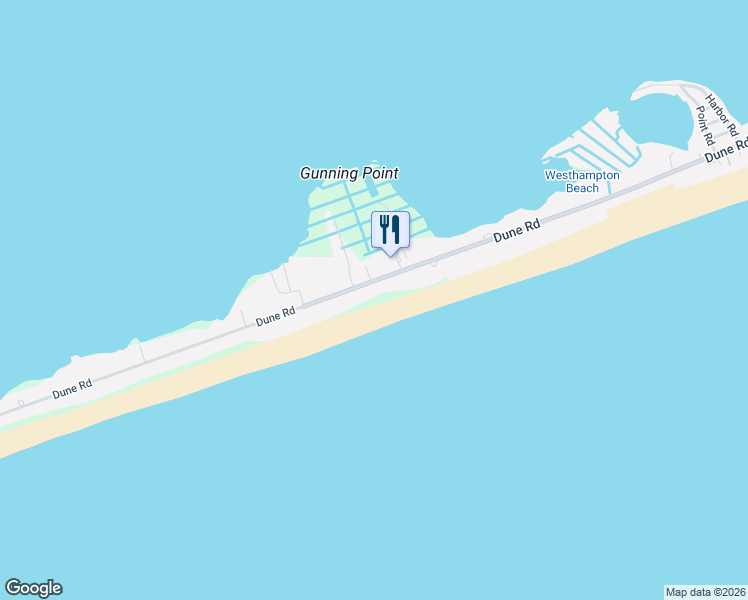 map of restaurants, bars, coffee shops, grocery stores, and more near 563 Dune Road in Westhampton Beach