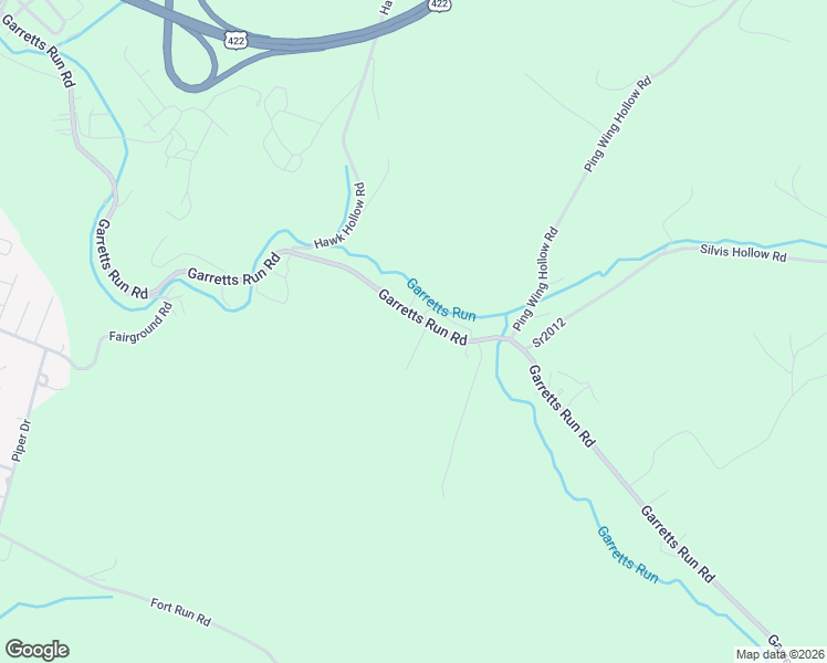 map of restaurants, bars, coffee shops, grocery stores, and more near 396 Garretts Run Rd in Kittanning