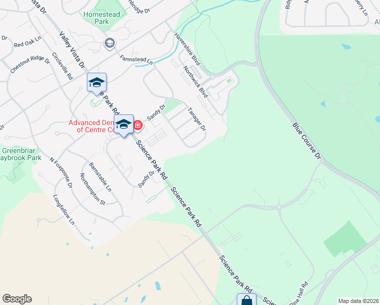 map of restaurants, bars, coffee shops, grocery stores, and more near 758-774 Tanager Drive in State College