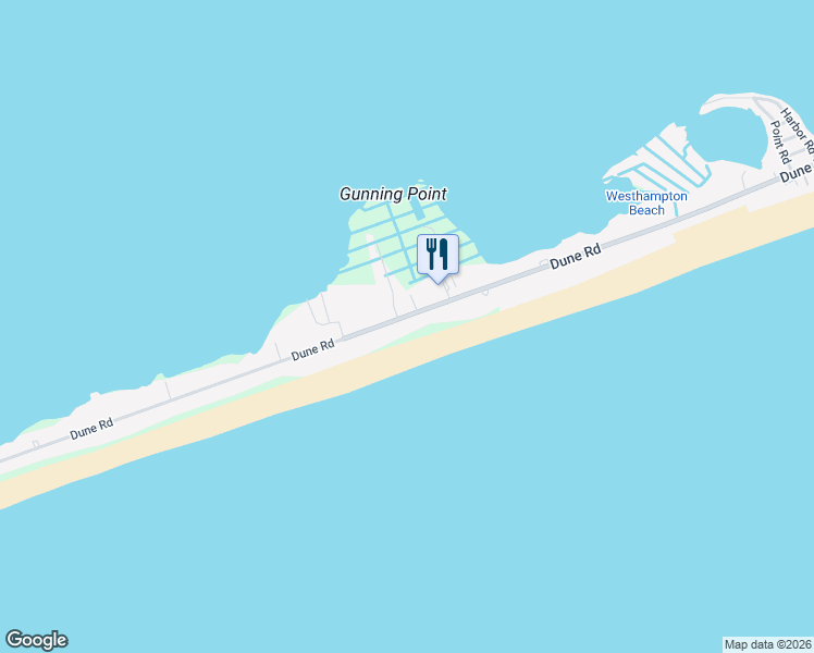 map of restaurants, bars, coffee shops, grocery stores, and more near 561 Dune Road in Westhampton Beach