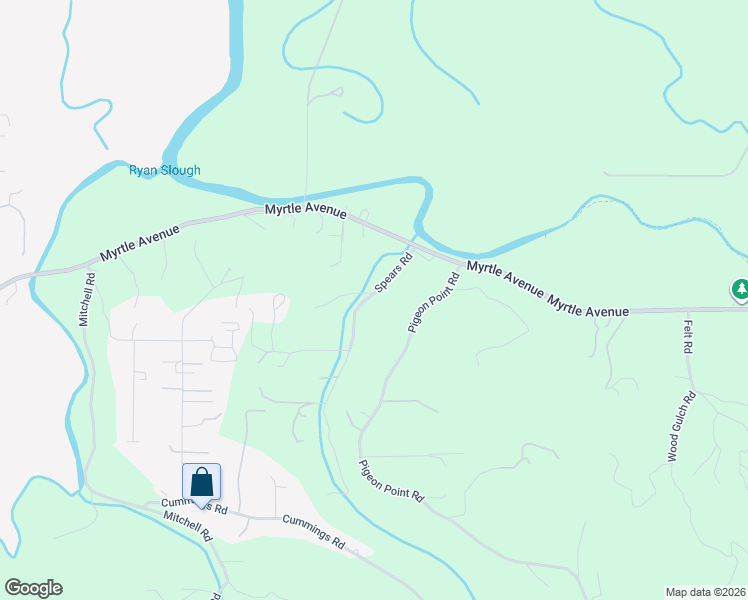map of restaurants, bars, coffee shops, grocery stores, and more near 2650 Pigeon Point Road in Eureka