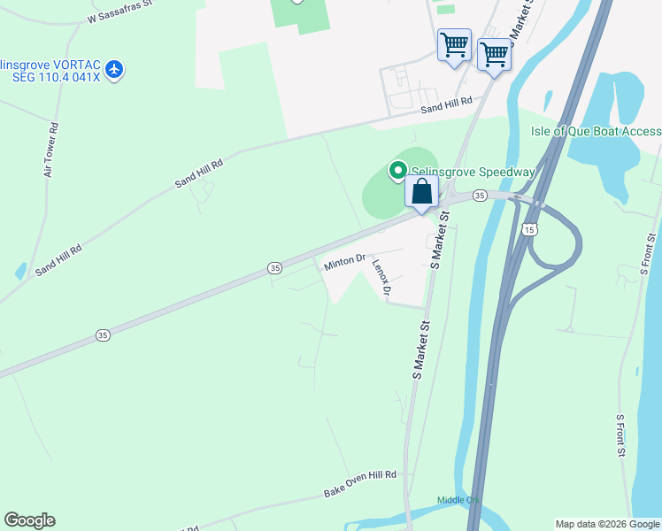 map of restaurants, bars, coffee shops, grocery stores, and more near 5 Wedgewood Drive in Selinsgrove
