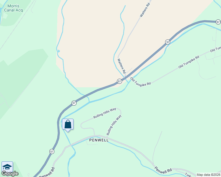 map of restaurants, bars, coffee shops, grocery stores, and more near 1062 New Jersey 57 in Mansfield Township