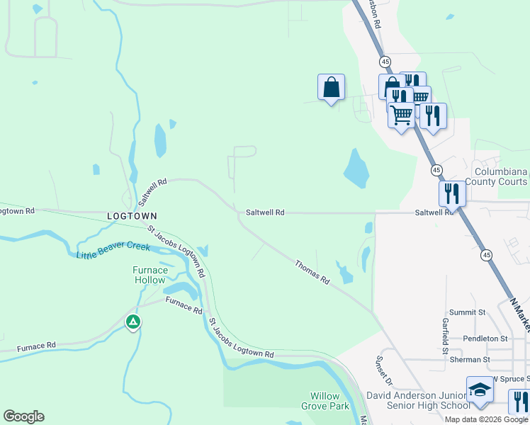 map of restaurants, bars, coffee shops, grocery stores, and more near 38012 Saltwell Road in Lisbon