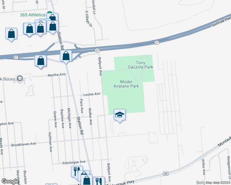 map of restaurants, bars, coffee shops, grocery stores, and more near in Bellport