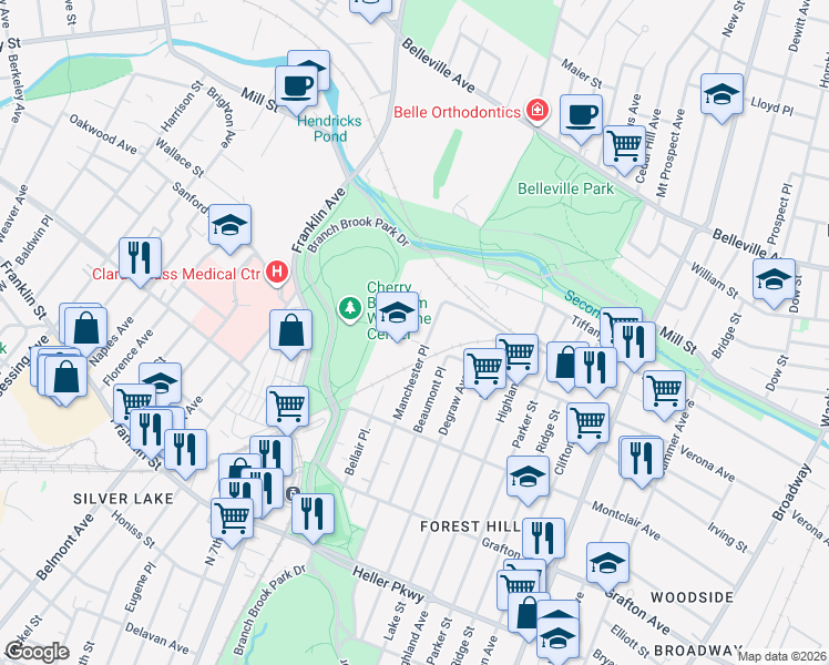 map of restaurants, bars, coffee shops, grocery stores, and more near 367 Verona Avenue in Newark