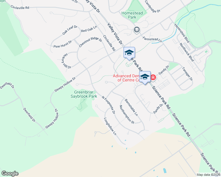 map of restaurants, bars, coffee shops, grocery stores, and more near 1405 Circleville to Penn State Bike Path in State College