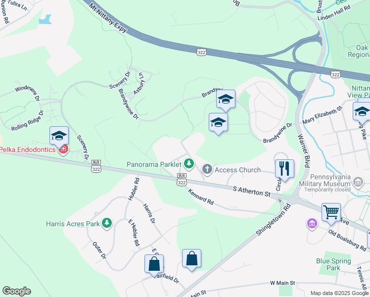 map of restaurants, bars, coffee shops, grocery stores, and more near 240 Villa Crest Drive in State College